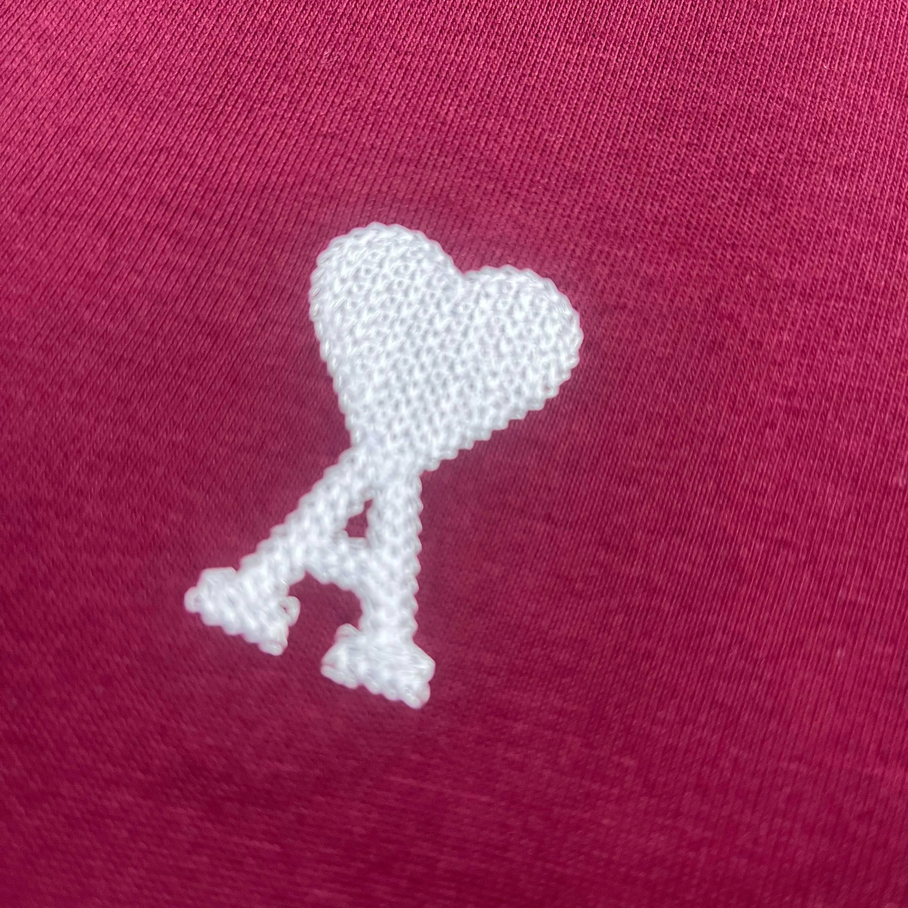 A*mi *Love 2026 Spring and Summer Style Classic simple embroidery small love logo embroidery Double yarn custom plain cotton fabric Short-sleeved T-shirt Men and women Same Style Color: Black White Gray Wine Red Size: S (90-130 pounds) M (120-150 pounds) L (140-165 pounds) XL (160-180 pounds) XXL (180-210 pounds)